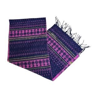 Scarf 100% Cashmere Made in Scotland Pink Blue People Boho